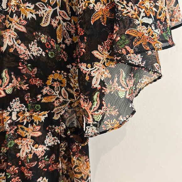 Zara beaded sheer floral maxi dress open back - Picture 5 of 6